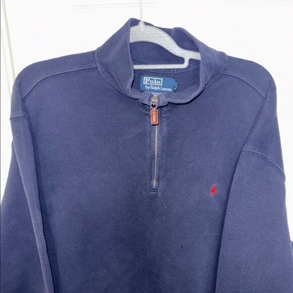 Polo Ralph Lauren Navy Half-Zip Sweater - Picture 1 of 13